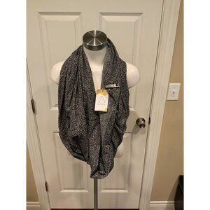 Lululemon Black & White Heathered Vinyasa Rulu Scarf, One Size O/S